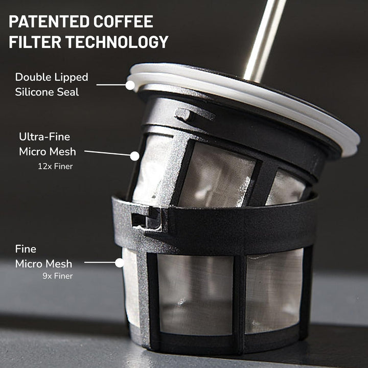 ESPRO Reise French Press Ultralight, Mini Coffee Maker mit Thermo-Funktion, 475ml, edelstahl Edelsta