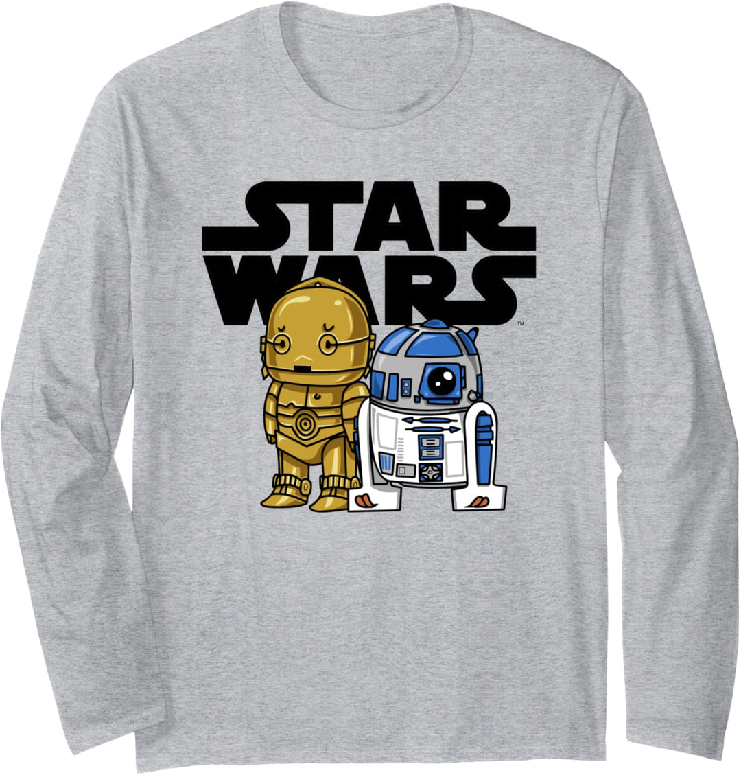 Star Wars Boba R2-D2 and C-3PO Cute Cartoon Langarmshirt