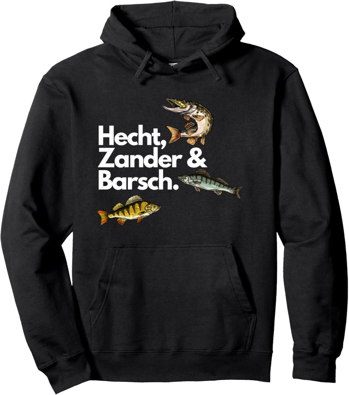 Hecht Zander Barsch Angler Angeln Pullover Hoodie