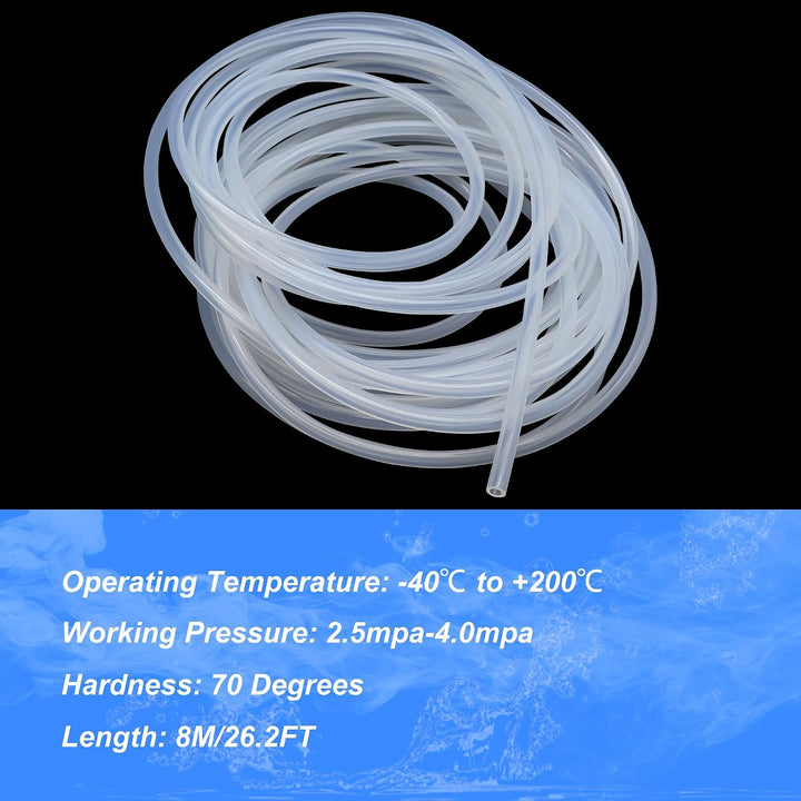 LAVMHAB Silikonschlauch 3mm ID x 7mm OD 8 Meter Länge, Lebensmitteltaugliche Schläuche Flexibler Sch