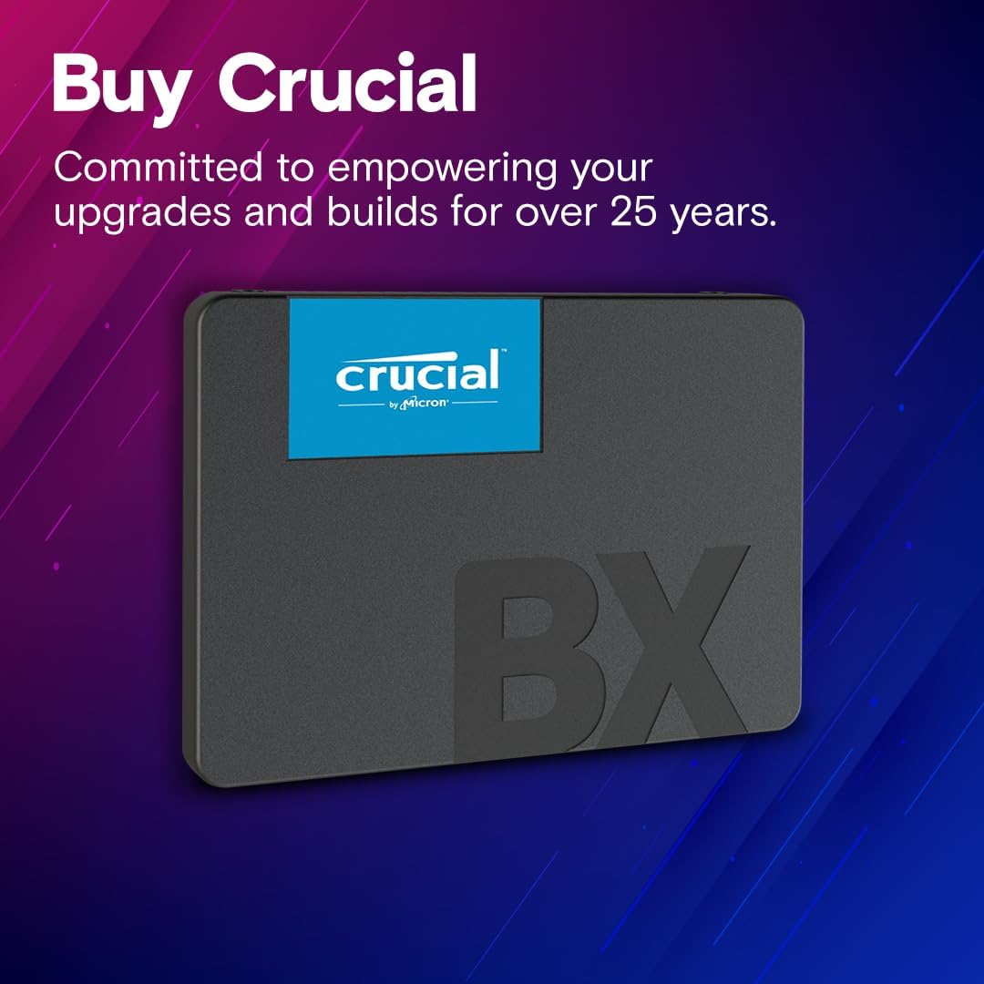 Crucial BX500 480GB 3D NAND SATA 2,5 Zoll Interne SSD - Bis zu 540MB/s - CT480BX500SSD1, Festkörper-