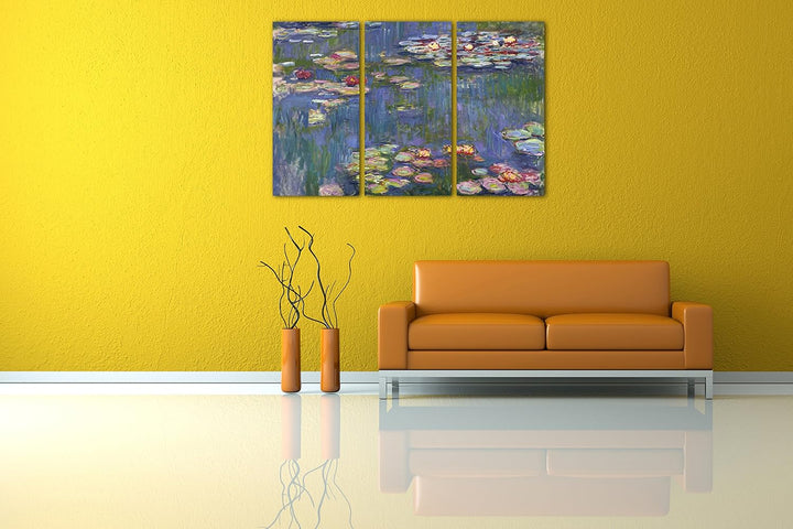 Printed Paintings Leinwand 3-teilig(120x80cm): Claude Monet - Seerosen 120x80 cm (3-teilig ), 120x80