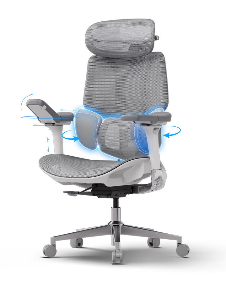 Hbada E3 Pro Ergonomischer Bürostuhl mit 3-Zonen dynamischer Lendenwirbelstütze, Schreibtischstuhl m