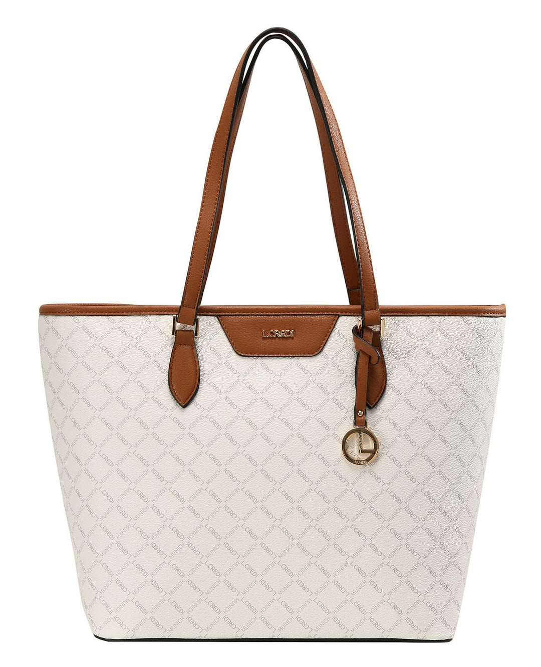 L.CREDI Handtasche Filiberta mit Label-Applikationen