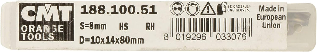 CMT Orange Tools 188.081.51 – Erdbeere helicoid. Z1 pos. HSS für Alu/PVC d 8 x 40 x 100 S 8 DX