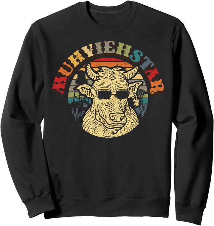 Muhviehstar Vintage Retro Kuh Landwirt Bauer Kühe Rindvieh Sweatshirt