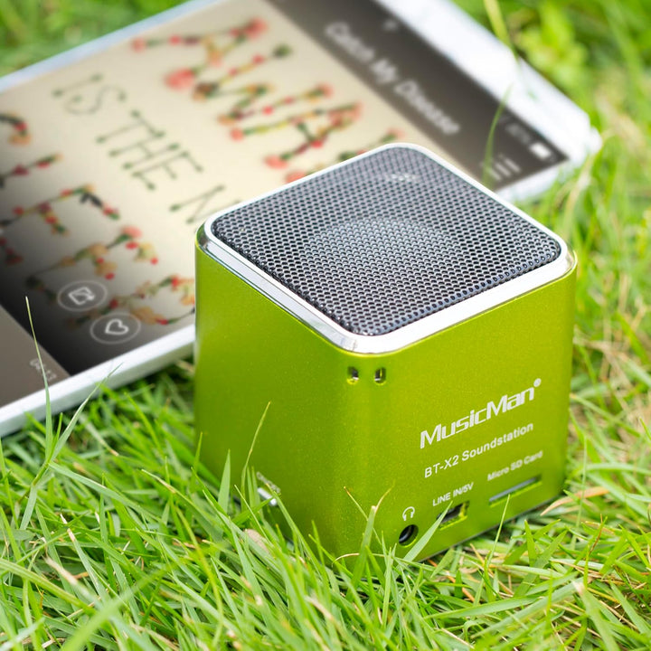 MusicMan mini Wireless Soundstation BT-X2 (MP3 Player, Bluetooth) grün Musicman BT-X2 Single Grün, M