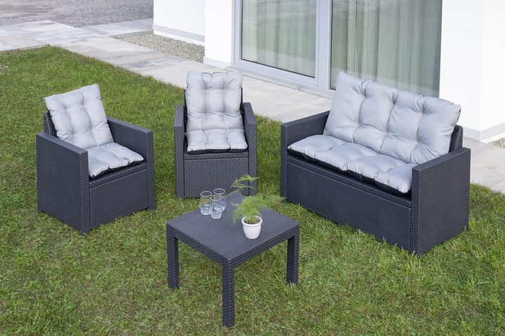 SuperKissen24. Sitzkissen Bankkissen Bankauflage für Gartenbank - 120x50 cm und Rückenlehne 120x60 c