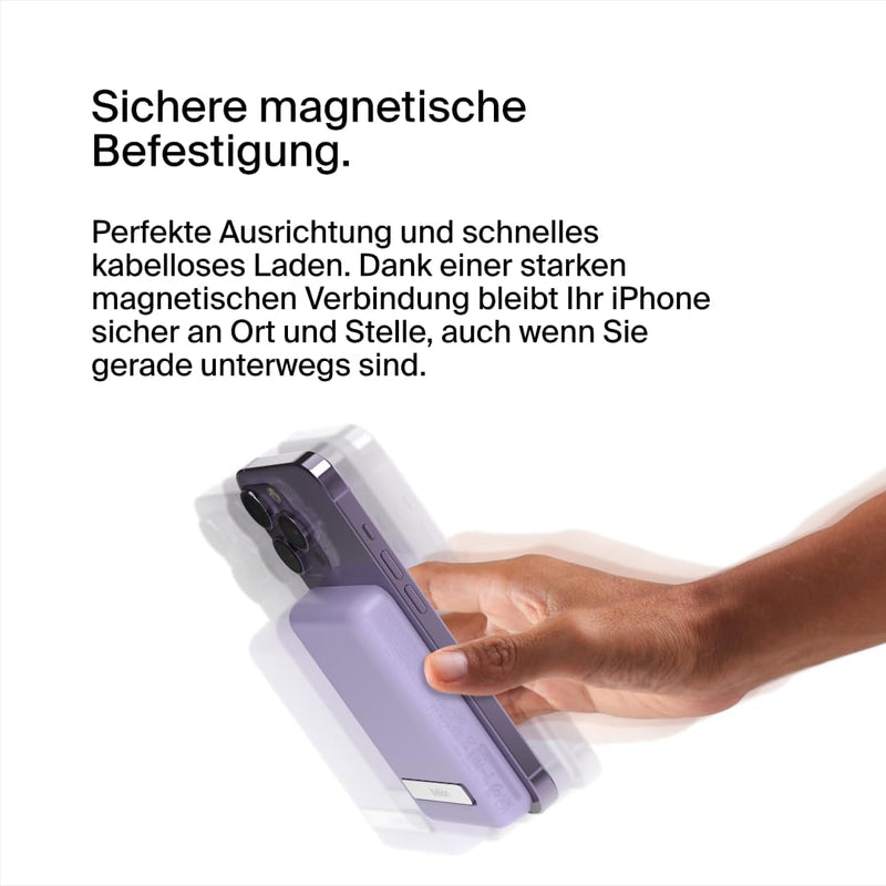 Belkin magnetische 5000-mAh-Powerbank, externer Handy-Akku, kompatibel mit MagSafe, mit Passthrough-