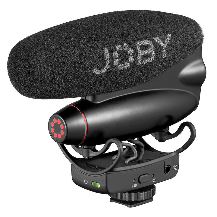 Joby Wavo PRO DS Professionelles Richtmikrofon zur Kameramontage, Rycote-Dämpfungshalterung, Low-Cut