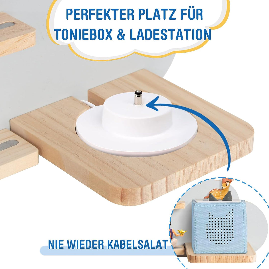Todeco Tonie-Regal für Toniebox Hörfiguren, Magnetische Aufbewahrung für 20-25 Tonie, Perfekte Tonie