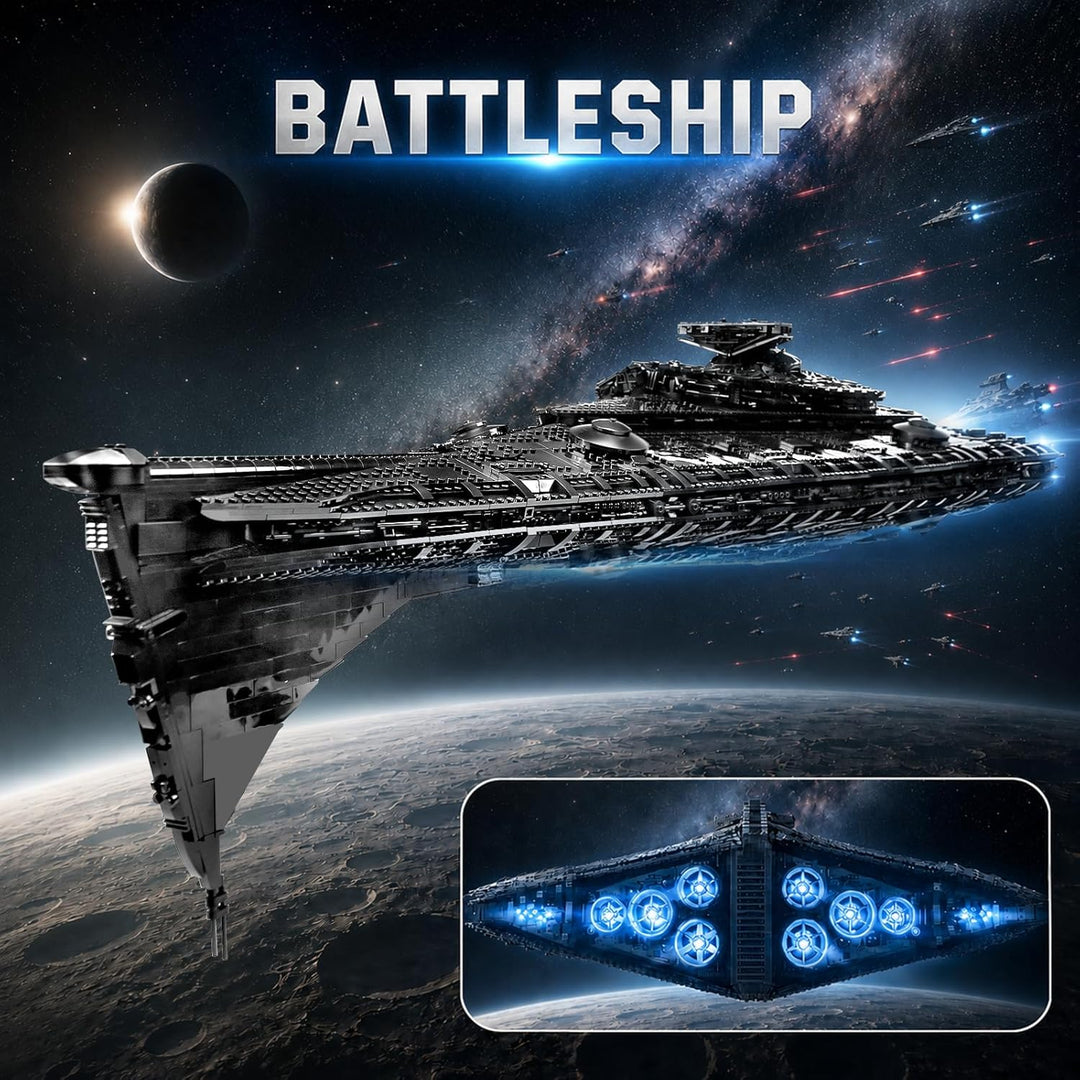Mould King 21004 Dreadnought der Eclipse-Klasse Weltraumzerstörer-Modellbausteine,Raumschiff der MOC
