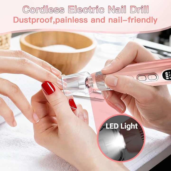 Elektrische Nagelfeile Nagelfräser Kabellos - 15 in 1 Professionell Fräser Nägel Nail Drill, Nagelfr