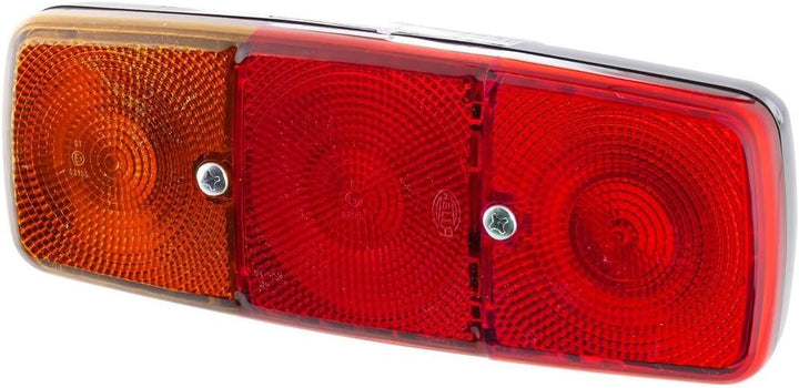 HELLA - Heckleuchte - Glühlampe - 12/24V - Anbau/geschraubt - Lichtscheibenfarbe: rot/gelb - Stecker