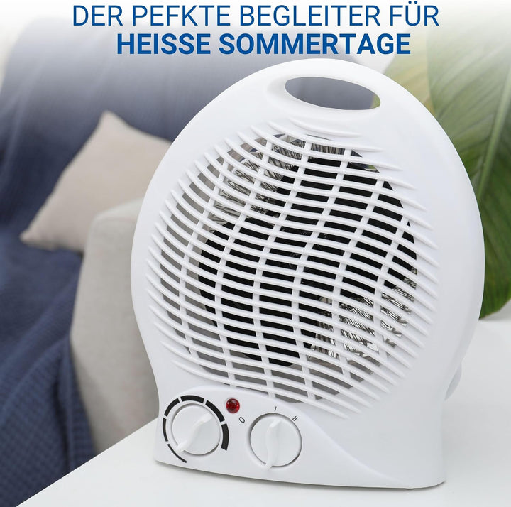 elasto – Heizlüfter "Mobil" 2000W inkl. Ventilator – tragbares Heizgerät mit Thermostat & 4-Stufen-S