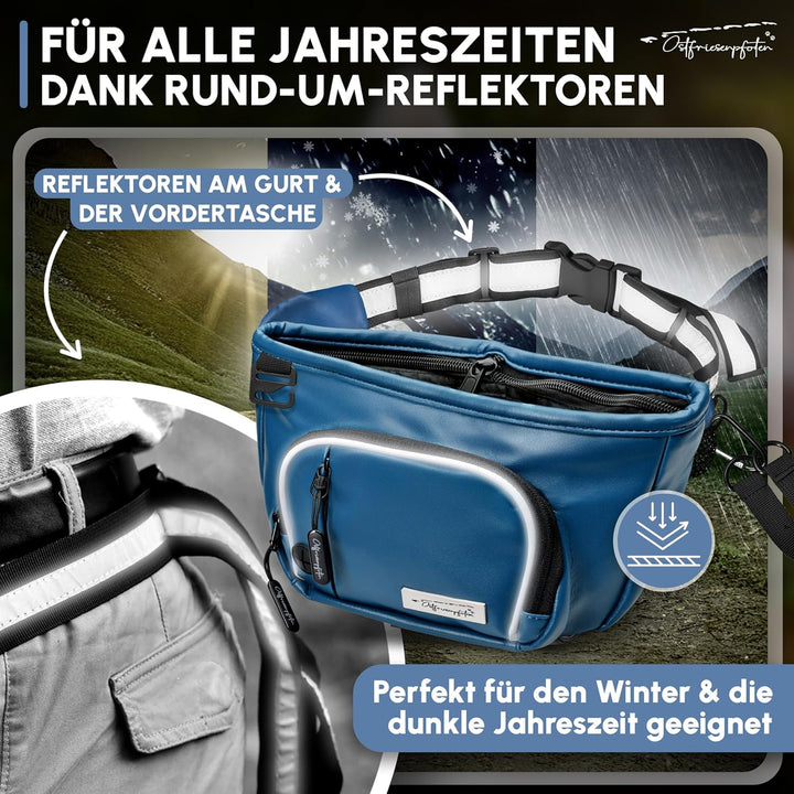 Ostfriesenpfoten® Leckerli-Bauchtasche 'Talea' für Hunde aus Kunstleder mit Einhandmagnetverschluss