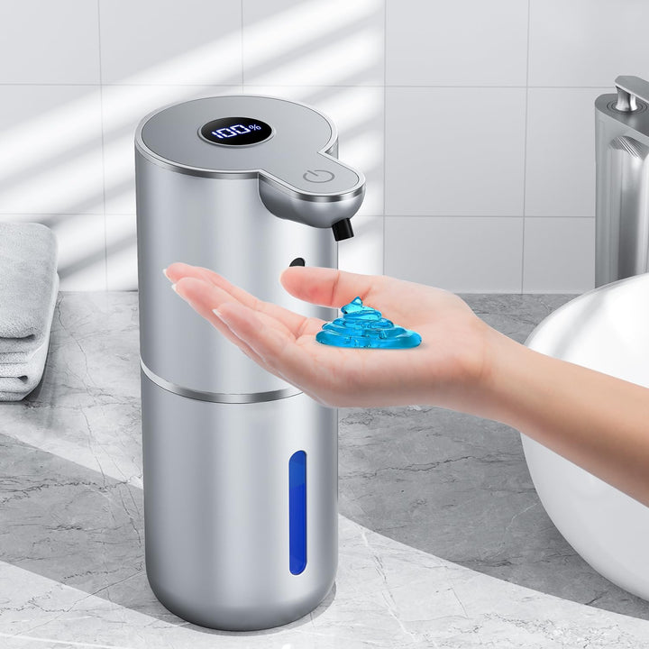 Fachixy Seifenspender Automatisch mit digitaler Anzeige,380ml Elektrischer Seifenspender mit Sensor,