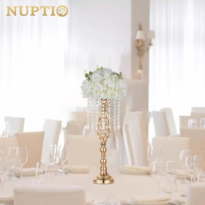 NUPTIO Künstliche Blume Tafelaufsätze für Tische: 2 Stück 30cm Durchmesser Weiss Gefälschte Blumen R