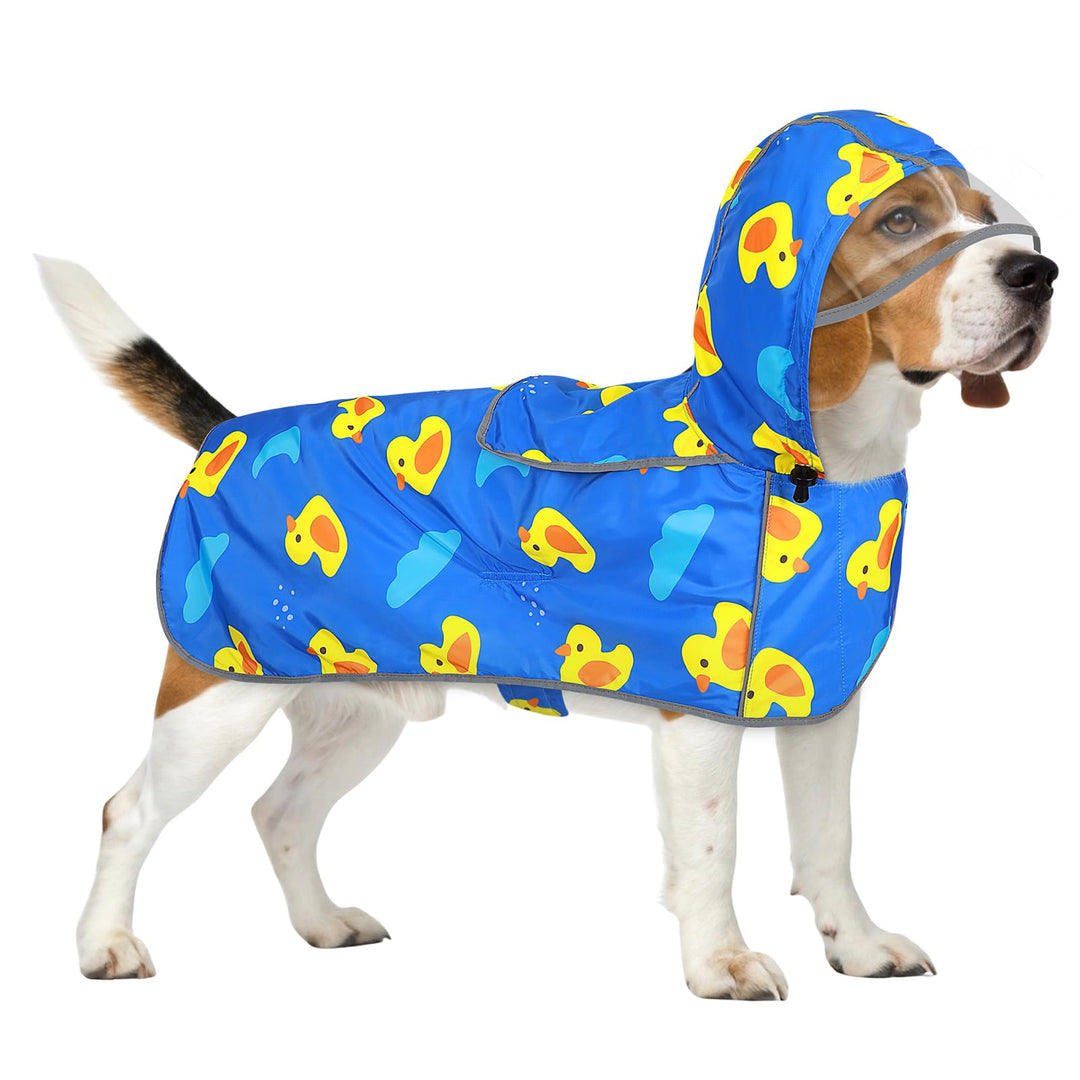 Weesiber Hunderegenmantel, Einstellbare Regenmantel Hund, Wasserdichter Regenjacke Hund mit Entenmus
