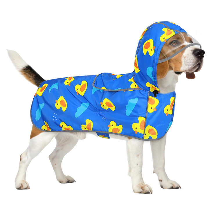 Weesiber Hunderegenmantel, Einstellbare Regenmantel Hund, Wasserdichter Regenjacke Hund mit Entenmus