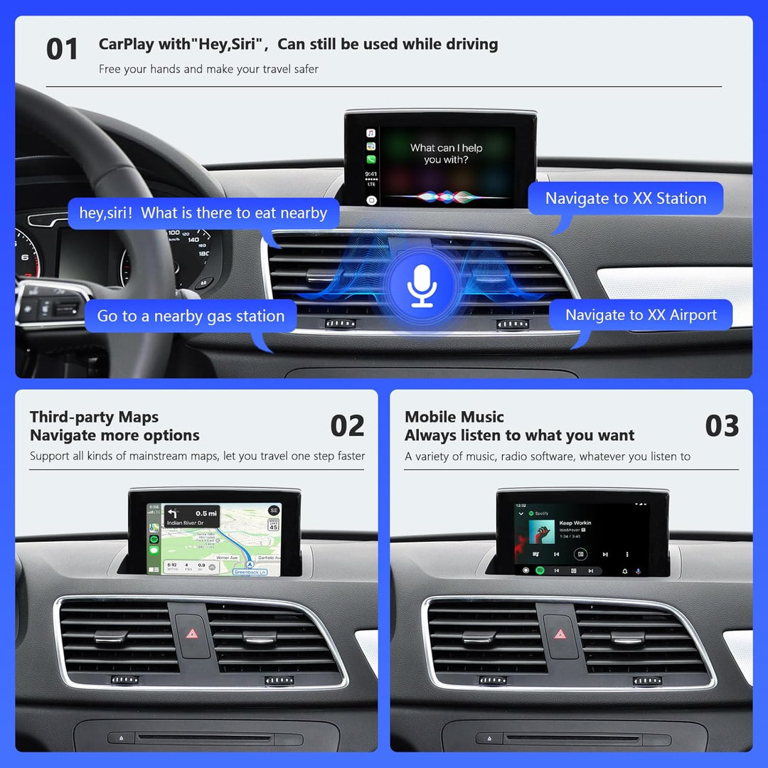 Road Top CarPlay Wireless Modul für Audi Q3 2014-2018 Jahr mit MMI 3G | HN+ Auto Software Version, C