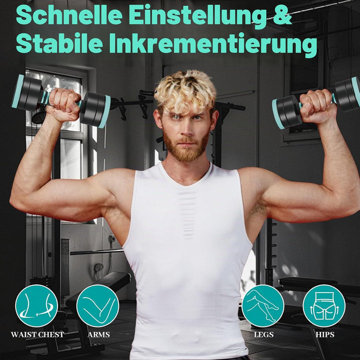 Dripex Hanteln Set, Verstellbare Kurzhanteln 2er Set oder Einzeln aus Stahl, Gewicht von Einzelnen H