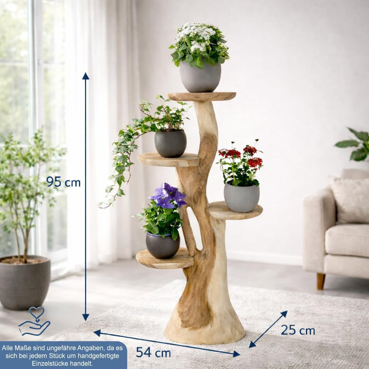 My-goodbuy24 Blumenständer Blumentreppe Blumenpodest Blumenhocker Pflanzen Blumen Deko Treppe Holz M