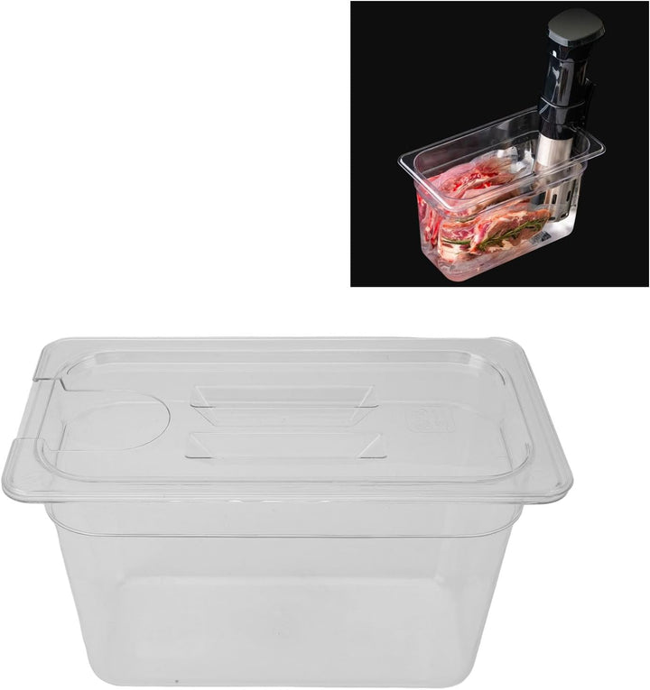 generic 6,9 L Transparenter Behälter für Langsames Garen mit Deckel | Transparenter Wassertank aus L