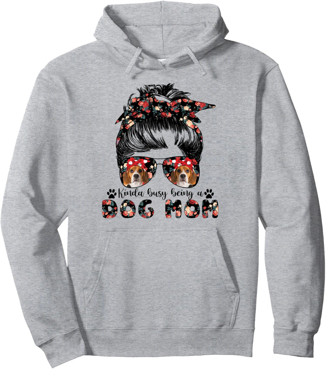 Damen-Brille mit Beagle-Hundemotiv Pullover Hoodie