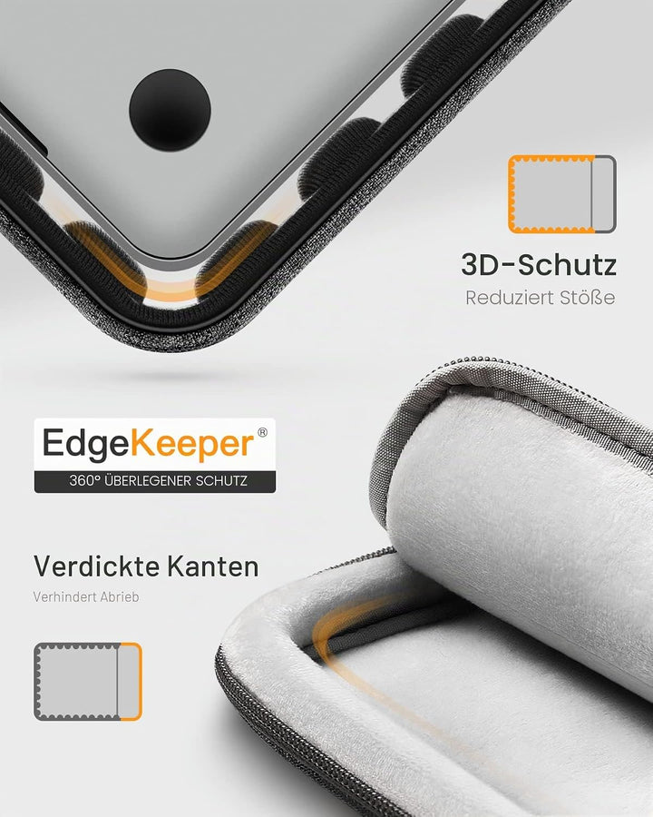 Inateck 360° Rundumschutz 13 Zoll Hülle Laptoptasche Kompatibel mit MacBook Air M2/M1 2022-2018, 13