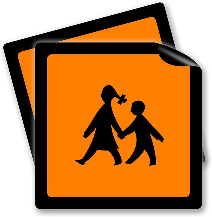 2x Schulbusschilder Magnetschild Warntafel Schulbustafel Magnet Auto Schild Warnschild (DOPPELPACK 2