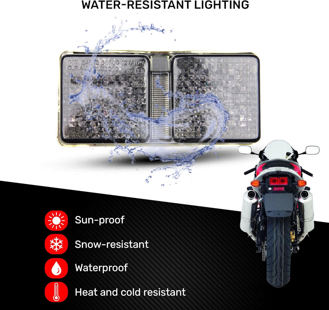 aVDB-moto LED-Bremslicht mit integrierten Blinker kompatibel mit Honda VTR, SP1, SP2 (Klar), Klar