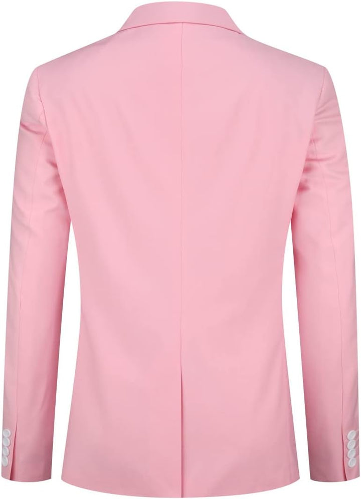 YOUTHUP Herren Sakko Slim Fit Anzugjacke für Business Hochzeit Eleganter 1 Knöpfen Blazer XS Rosa, X