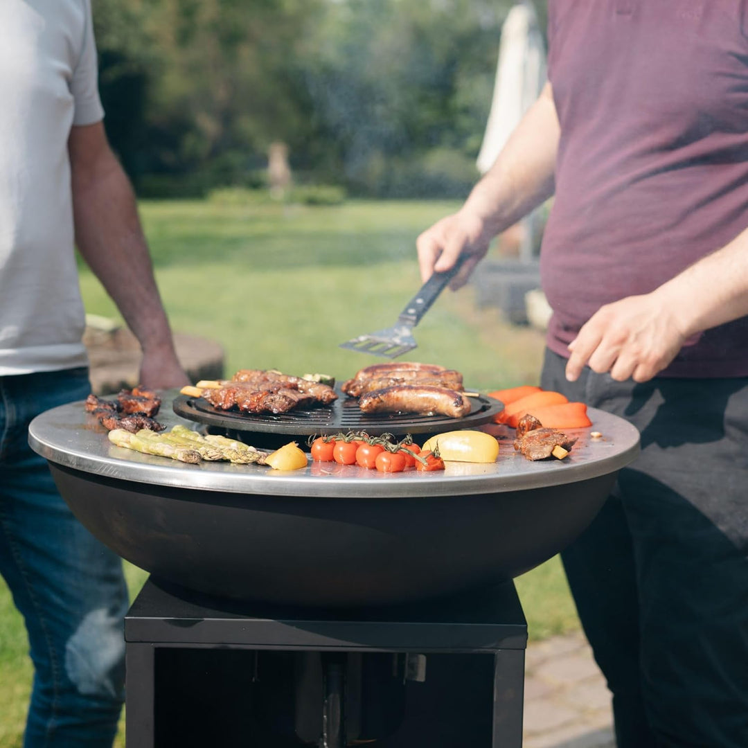 Plancha Grill Amigo Edelstahl Grillplatte BBQ Feuerschale Edelstahl mit Feuerplatte Outdoor Küche Gr