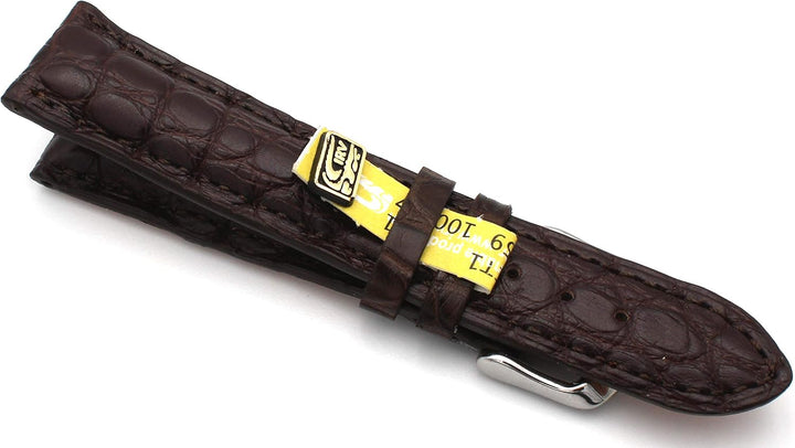 20mm XS Damenlänge Echt Alligator Vintage hangemacht in Deutschland Uhrenarmband Dunkel braun