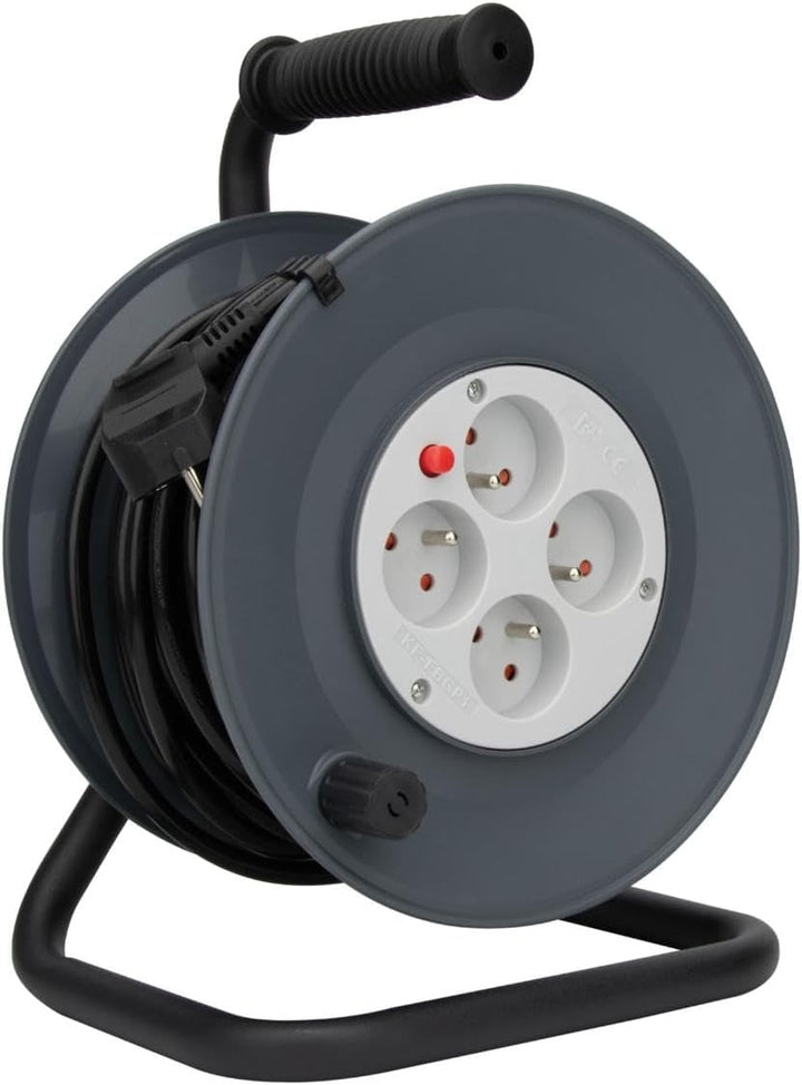 Enrouleur HO5VV-F 4 prises 3G1,5 25m + coupe-circuit Einzigartig, Einzigartig