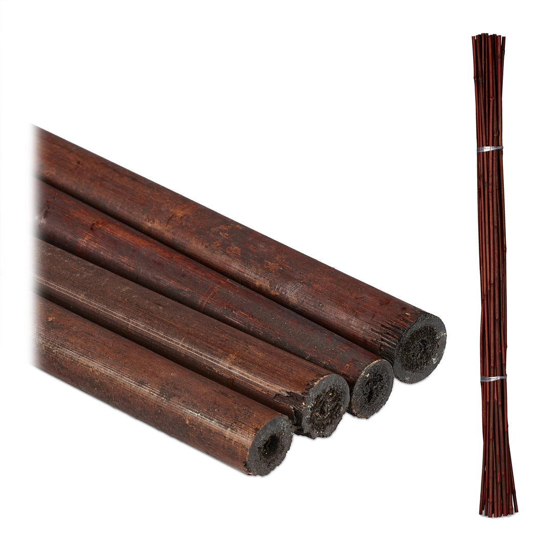 Relaxdays Pflanzstäbe Bambus, 25er Set, 105 cm, Pflanzen Stabilisierung, Rankhilfe Garten, Deko Bamb
