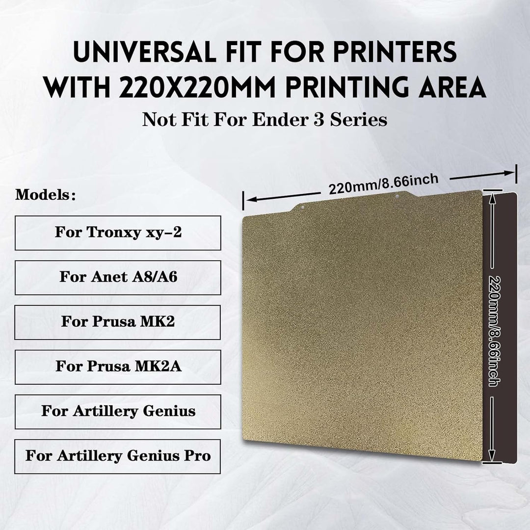 IdeaFormer PEI Pressure Plate PEI Druckplatte 220 x 220 mm, Double-Sided Textured Magnetische PEI Pl
