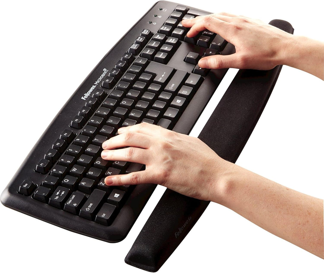 Fellowes Handgelenkauflage für die Tastatur, gefüllt mit Memory Foam Schaumstoff, mit weichem Stoffb