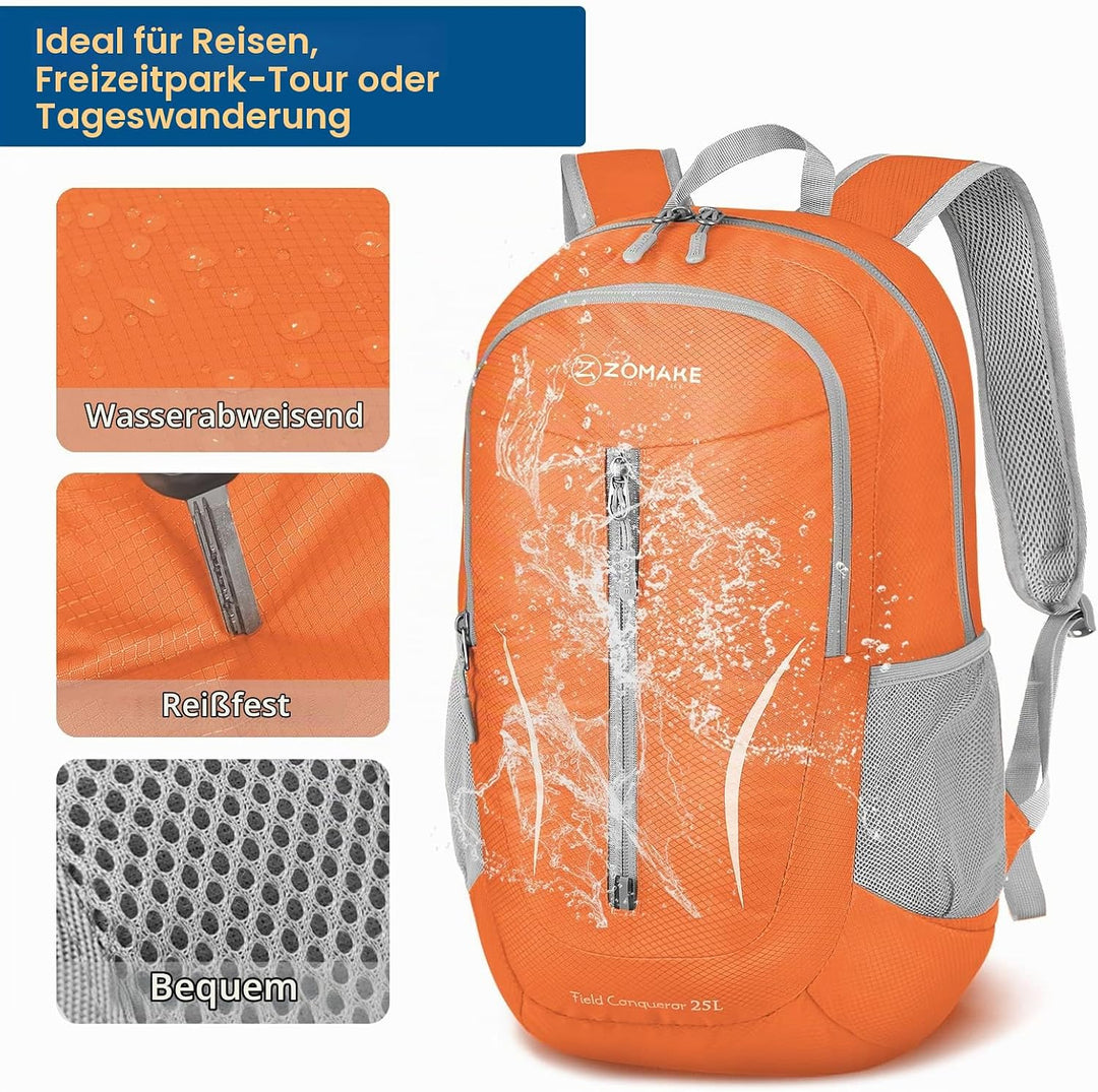 ZOMAKE 25L Faltbarer Rucksack Ultraleicht – Rucksack Damen Klein, Wanderrucksack Herren, Leichter Ta