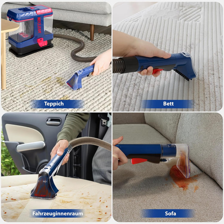 WECLEAN C5 Teppichreiniger Tragbar, Teppich & Polster Reinigungsgerät für Tiefenreinigung, mit 350W