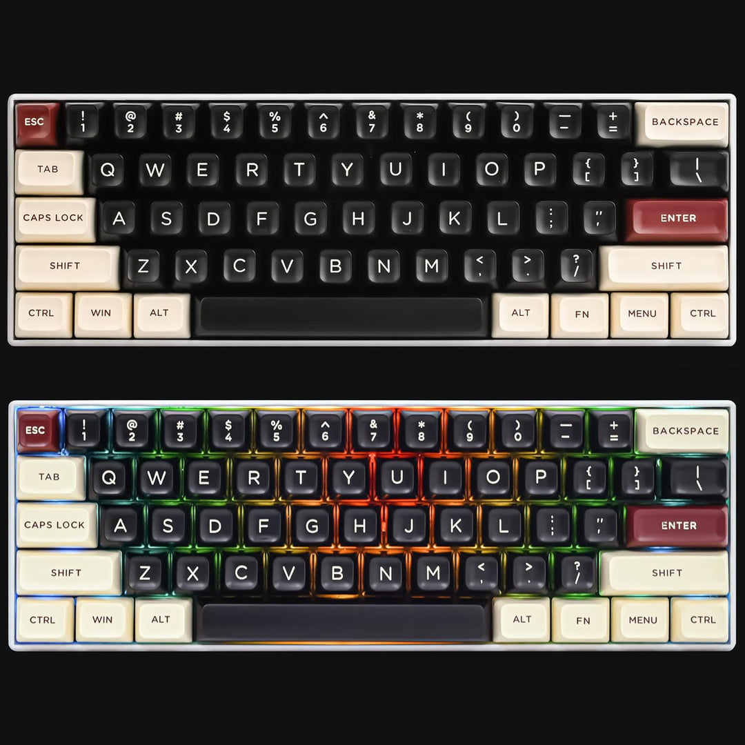 SOLIDEE 150 Tastenkappen 60 Prozent 150 Tasten Double Shot PBT Custom Gaming Keycaps ASA-Profil für