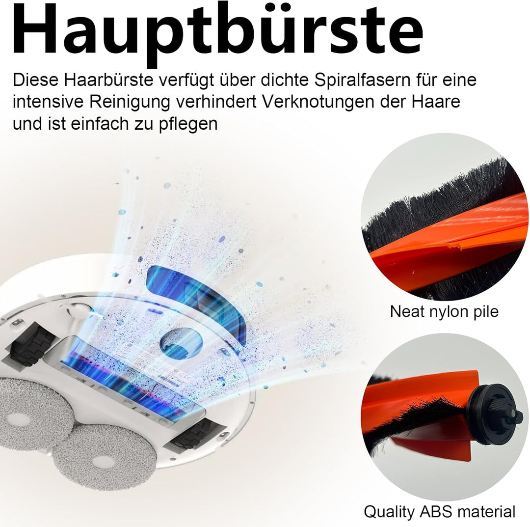 23 Stück Zubehör für Xiaomi X20+/X10 Plus Roboterstaubsauger, 1 Hauptbürsten, 4 Hepa Filters, 6 Wisc