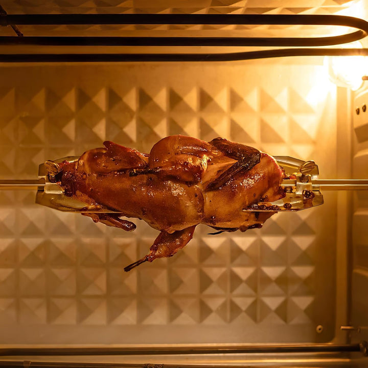 Grillspiess, Edelstahl Schaschlikspiesse, 27cm Rotierende Grill Fleischnadeln Rotisserie Gabel Brath
