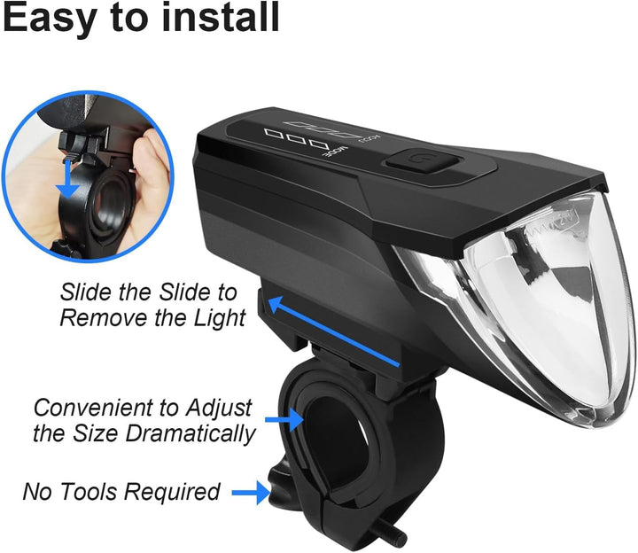 ANTELA Fahrradlicht Set StVZO Zugelassen Fahrrad Licht LED USB-C Aufladbar, IPX4 Fahrradbeleuchtung