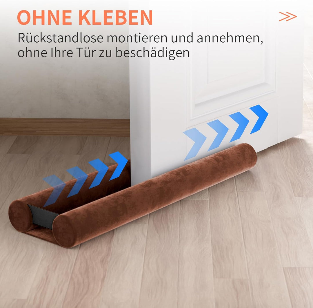 Zugluftstopper für Türen 60-100CM Türdichtung Unten Ohne Kleben Rückstandlos Tür Luftzugstopper - En