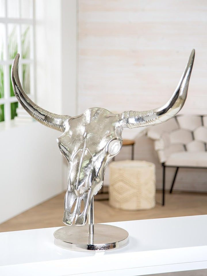 Casablanca grosse Deko Skulptur Figur Wanddekoration XXL - aus Aluminium - zum Stellen Hängen - silb