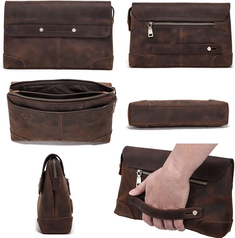 Contacts Herren Echtes Leder Ausweis Handyhalter Reissverschluss Coin Key Clutch Geldbörse Handtasch