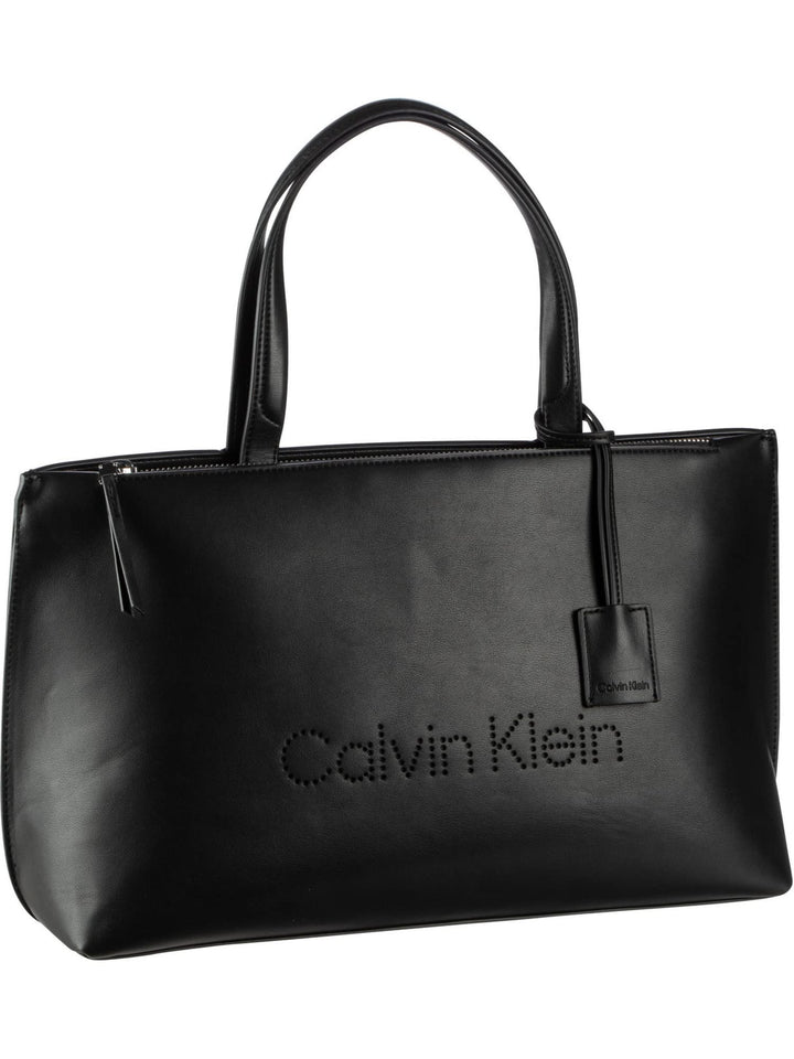 Calvin Klein Damen Set Shopper LG M Ck Black, M Ck Black