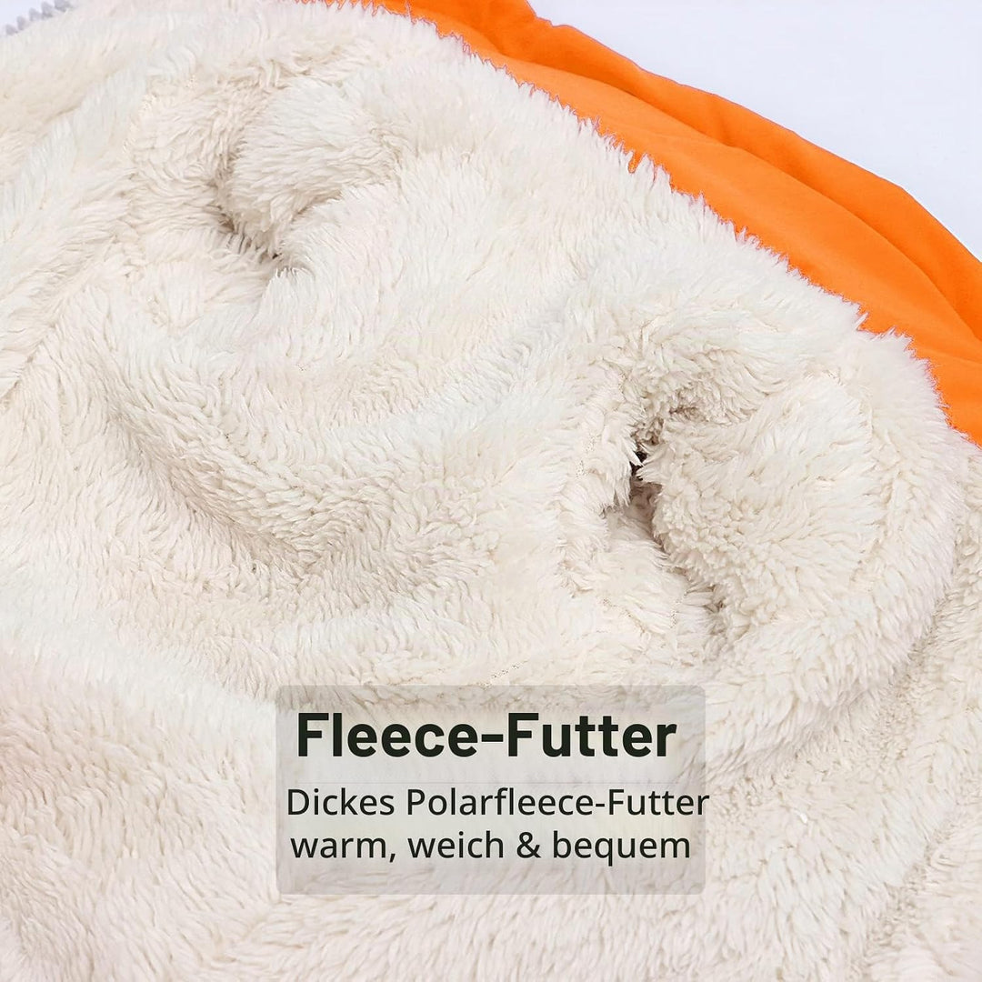 Hundejacke Hundemantel Wasserdicht Fleece gefüttert Warme Winterjacke Hunde Bekleidung für Winter He